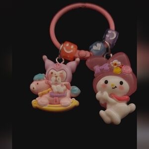 My Melody and Hello Kitty key or handbag charm #kawaii #charm #mymelody